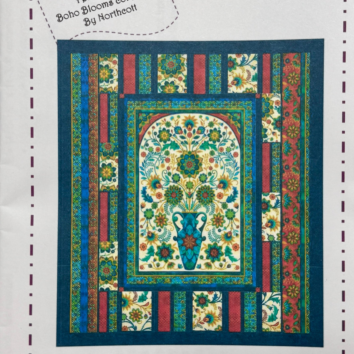 Grandma's Window Quilt Kit with Boho Blooms Fabric Collection