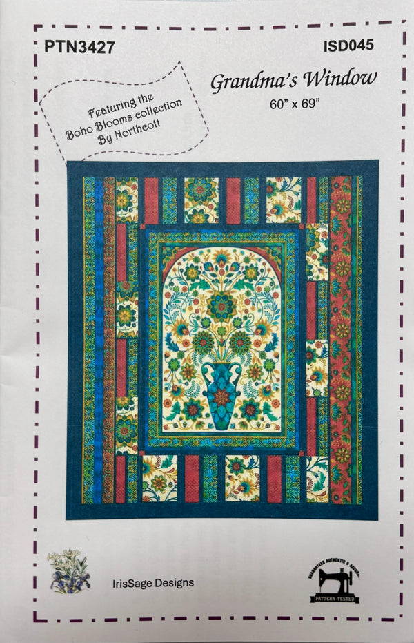 Grandma's Window Quilt Kit with Boho Blooms Fabric Collection