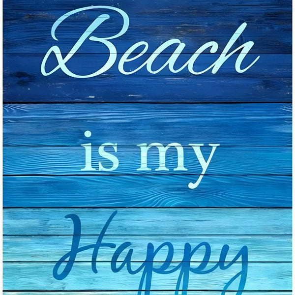 Beach Collection “The Beach Is My Happy Place” Fabric Panel by Timeless Treasures – Coastal Quilt Panel
