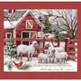 Springs Creative Winter Barn & Sheep Cotton Fabric Panel - Psalm 23:6