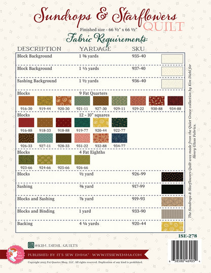 Sundrops & Starflowers Pattern by It's Sew Emma; Kim Diehl