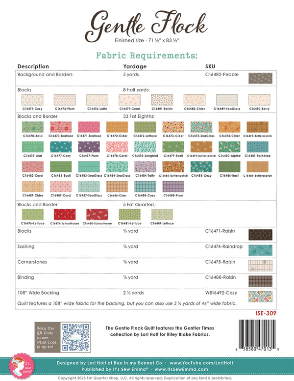 Gentle Flock Quilt Pattern by Lori Holt