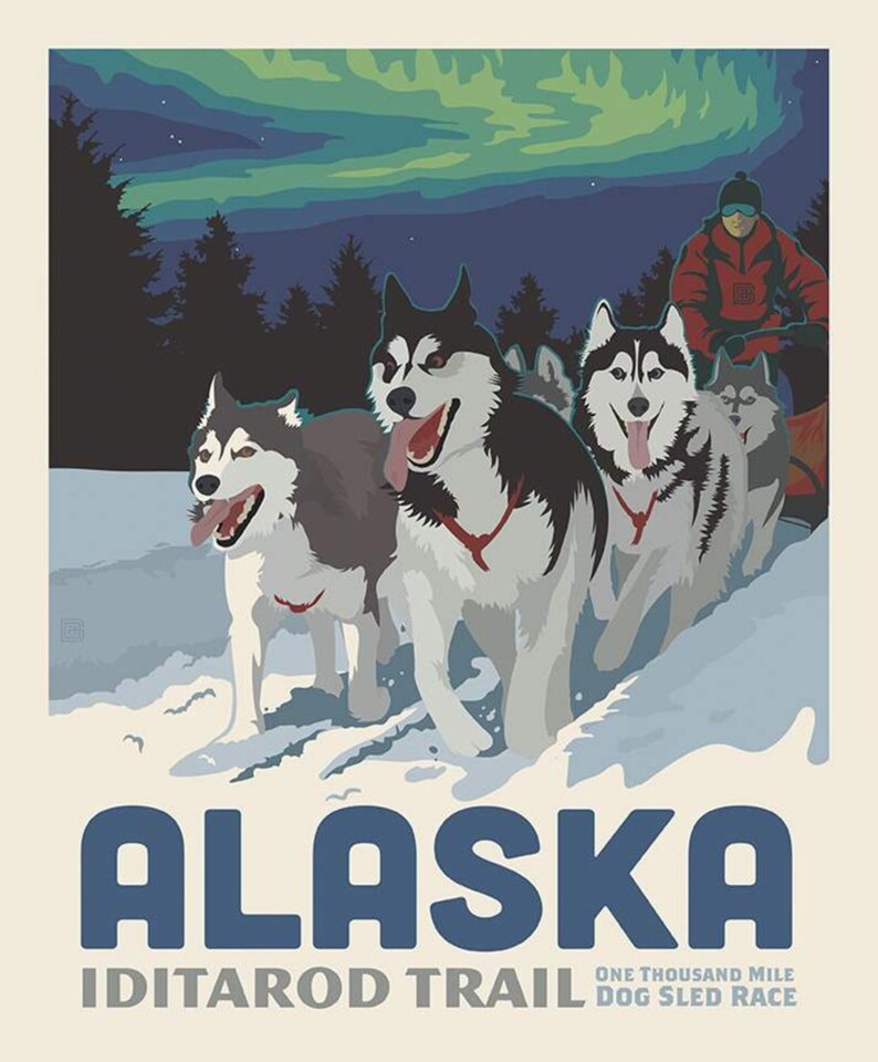 Alaska Iditarod Trail Fabric Panel by Riley Blake - UNDER 5 LEFT!!