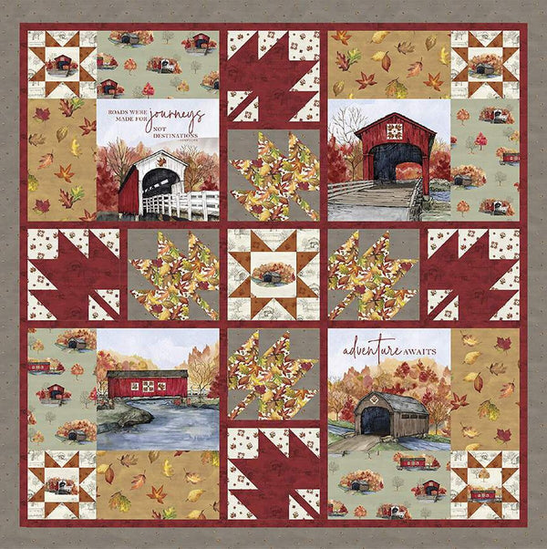 Fall Journey Quilt Kit by Riley Blake Designs | 72" x 72" Quilting Kit