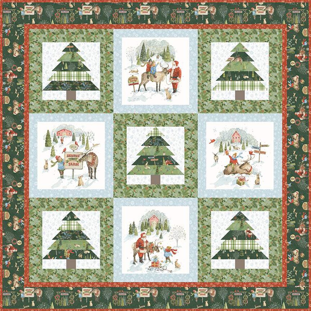 Santa’s Tree Farm Quilt Kit by Riley Blake Designs | Christmas Quilt Kit