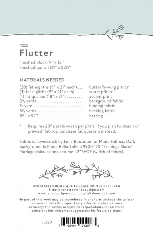 Flutter Pattern by Lella Boutique