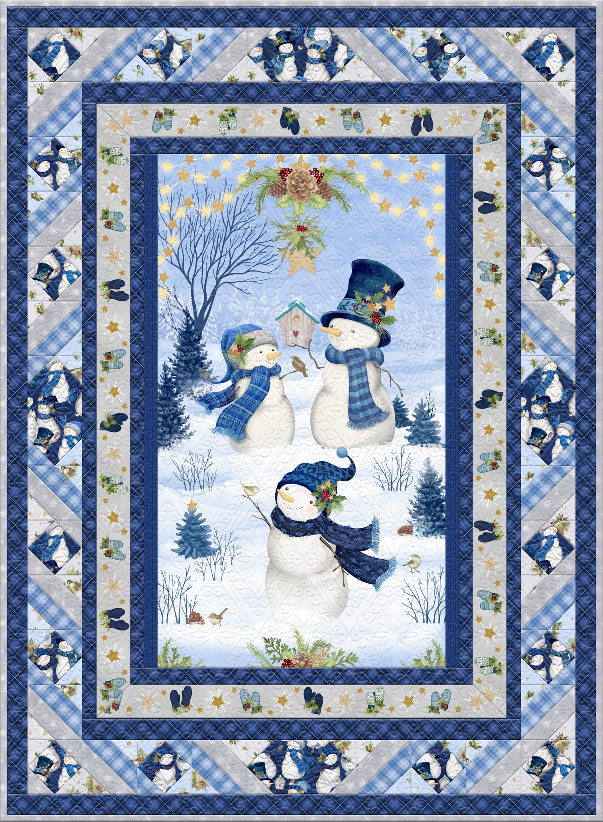 Let It Snow-Man! Throw Quilt Kit 43" x 59" | Wilmington Prints
