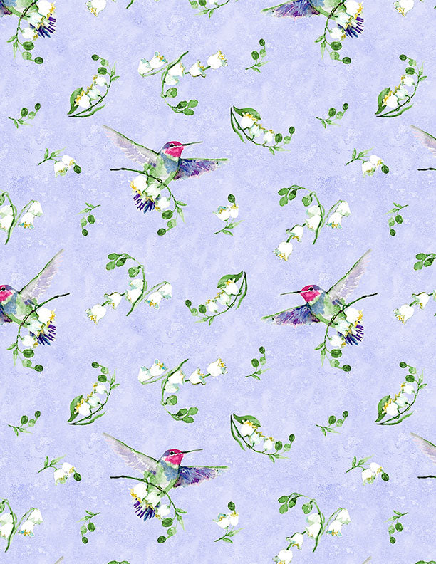 FLORAL FLUTTER "Lily of the Valley Toss Purple" Fabric by the 1/4 Yard by Wilmington Prints
