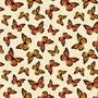 Sunshine Whispers - "Monarch Butterfly Toss on Cream" - Fabric by the 1/4 Yard by Wilmington Prints