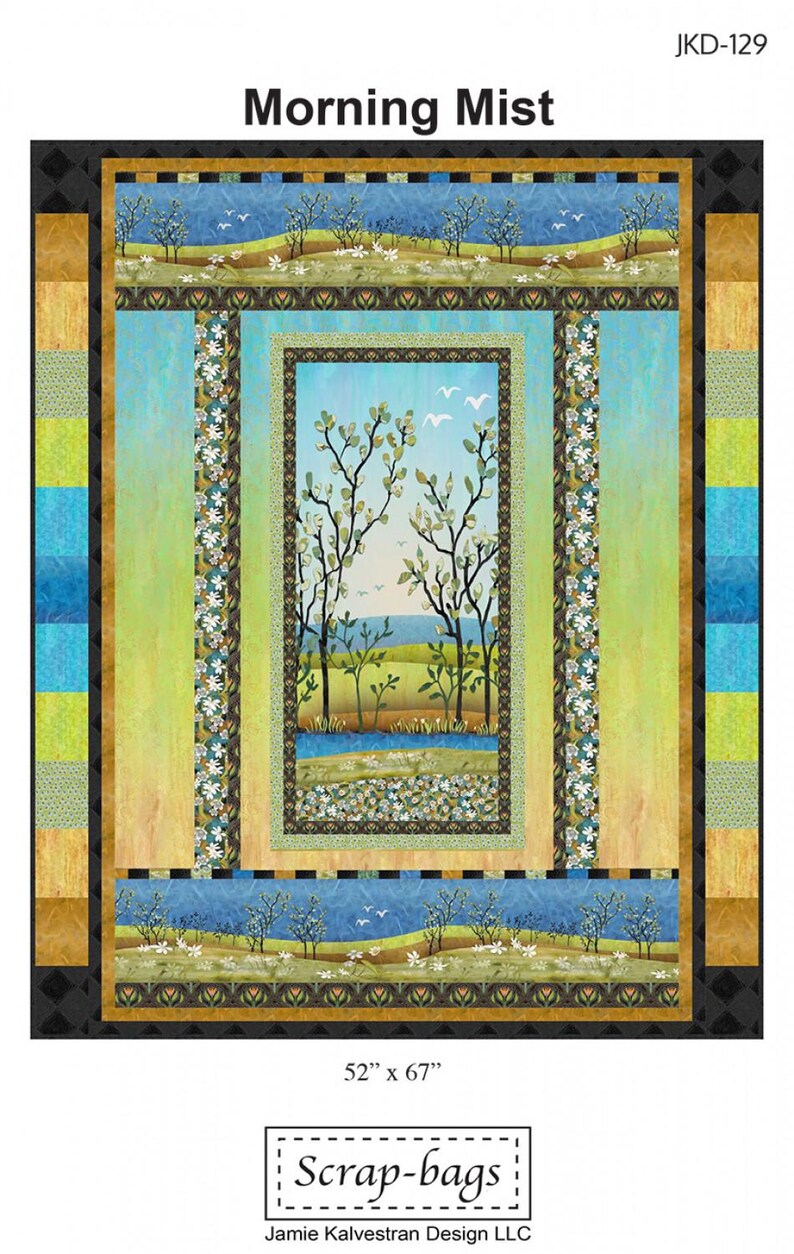 Morning Mist Throw Quilt Pattern featuring Spring in the Northwoods from P&B Textiles