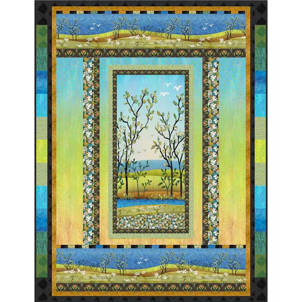 Morning Mist Throw Quilt Pattern featuring Spring in the Northwoods from P&B Textiles
