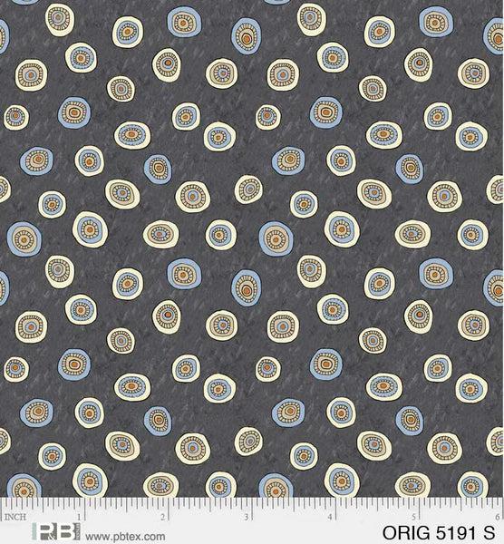 Origins, Tossed Ditzy Dots-Dark Grey Quilting Fabric