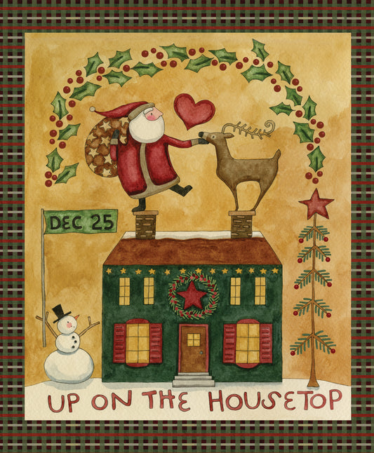 Up On The Housetop Fabric by Riley Blake Designs