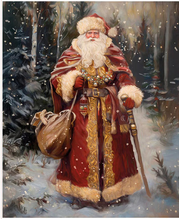 Victorian Santa Christmas Panel | Riley Blake Designs