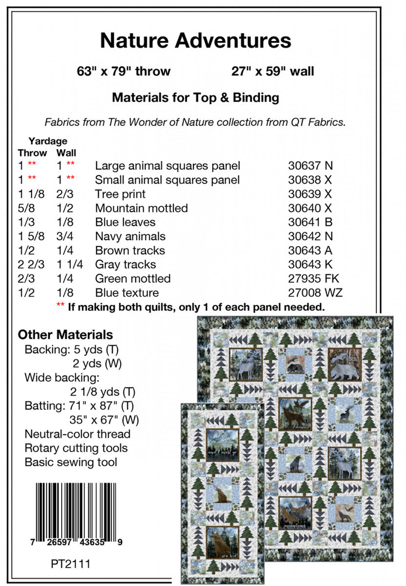 Nature Adventures Quilt Pattern