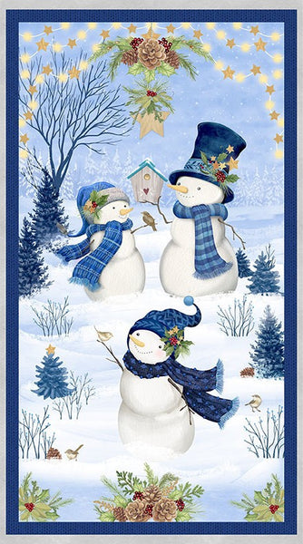 Let It Snow Man!  Fabric Panel 24" x 44" – Wilmington Prints