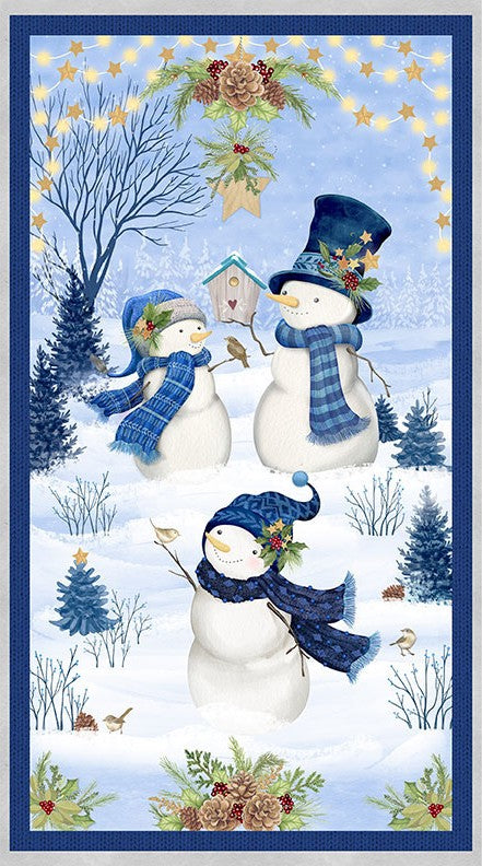 Let It Snow Man!  Fabric Panel 24" x 44" – Wilmington Prints