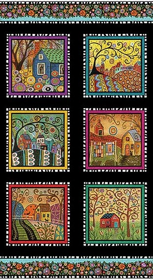 Folkscapes Fabric Panel by Benartex – Karla Gerard