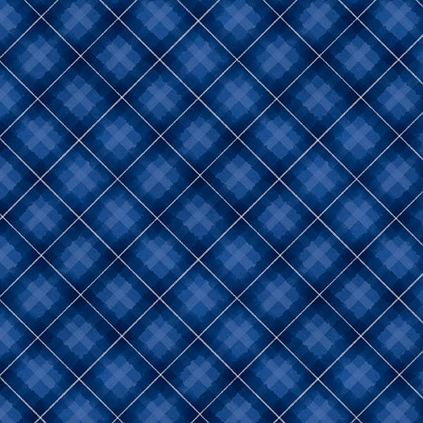 "Plaid Dark Blue" - Fabric by the 1/4 Yard