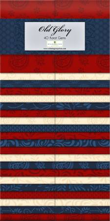 Old Glory - Jelly Roll/Strip-Pies/40 Karat Crystals Quilting Fabric FLAG KIT VERSION