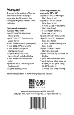 Aranyani Quilt Pattern by Quilt Boss Design by Checker Distributors
