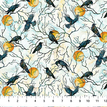 "Raven’s Call" - "Raven Moon" - Fabric by the 1/4 Yard