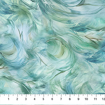 "Raven’s Call" - "Swirl Texture Light Teal" - Fabric by the 1/4 Yard Kit Version