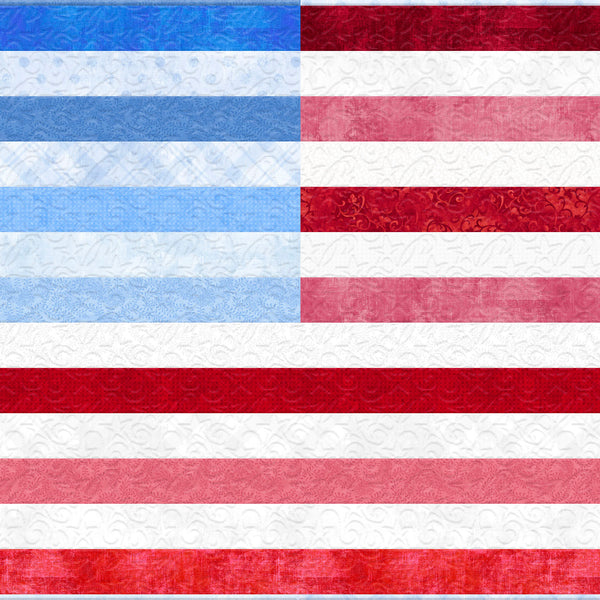 "Patriotic Pop" Red White and Two Quilt Kit –Featuring TWO Patriotic Flags in One Kit!