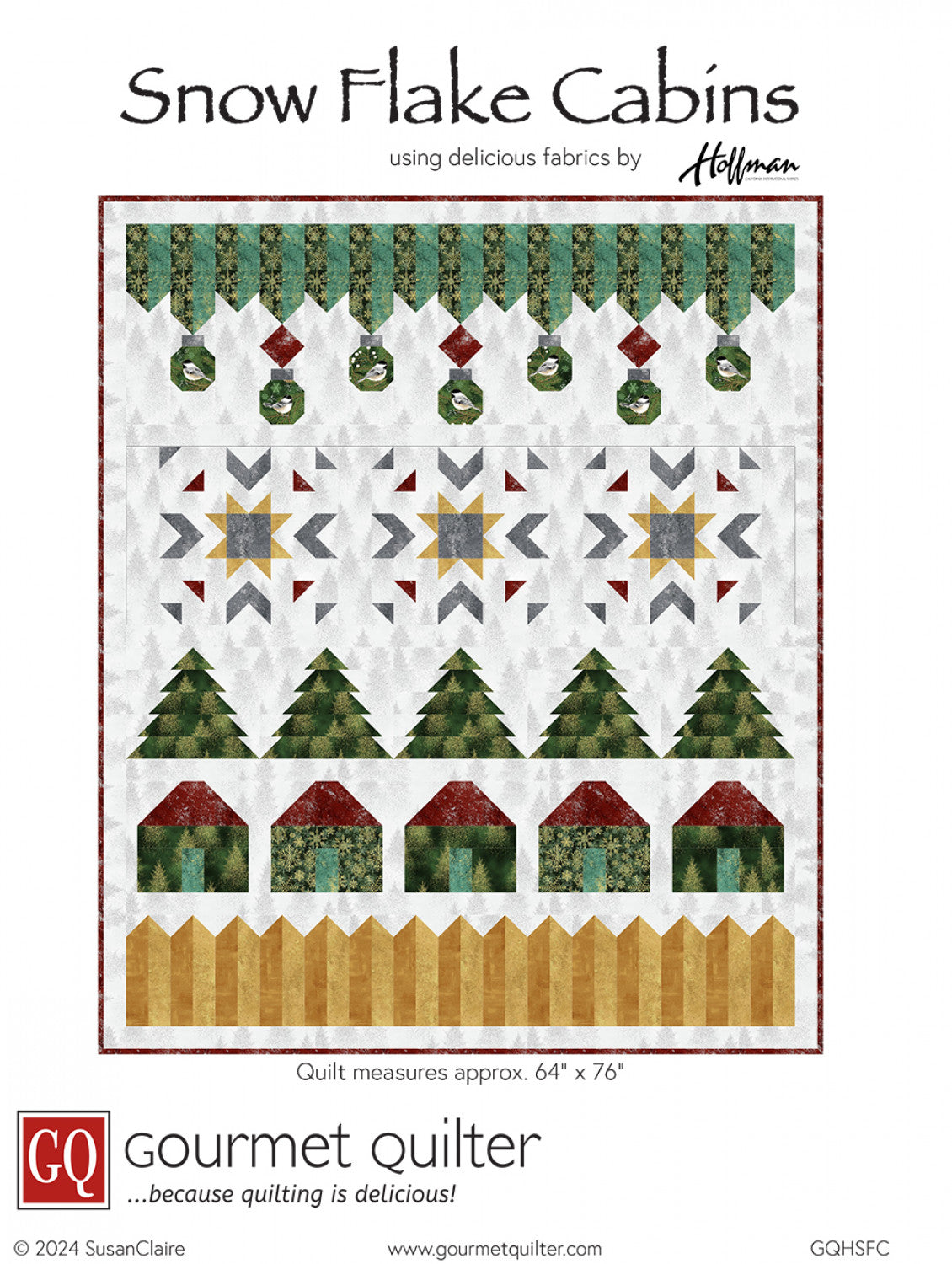 Snow Flake Cabins Pattern by Gourmet Quilter