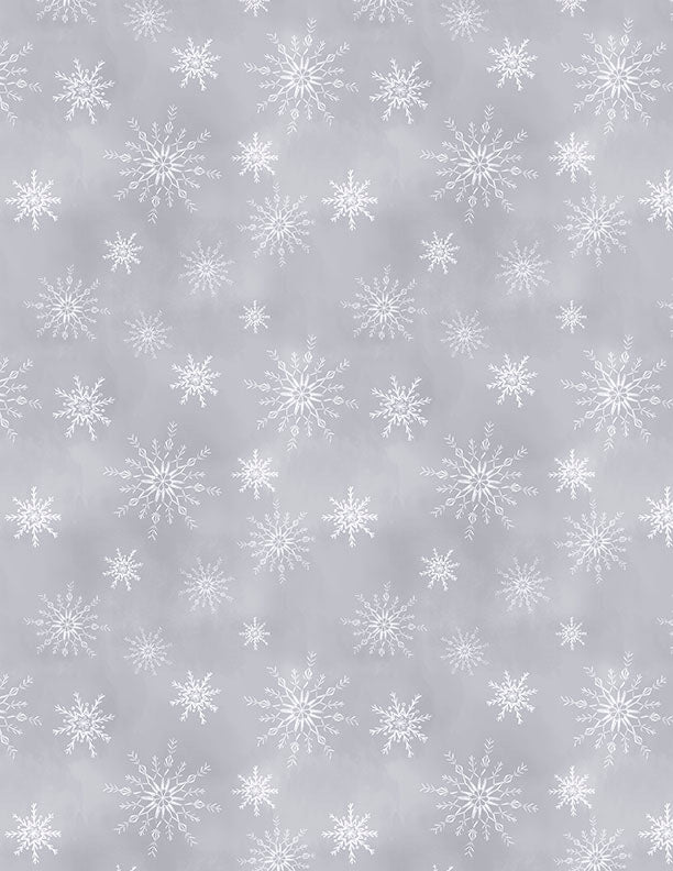 "Snowflakes All Over Gray" - Fabric by the 1/4 Yard