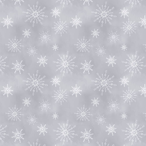 "Snowflakes All Over Gray" - Fabric by the 1/4 Yard