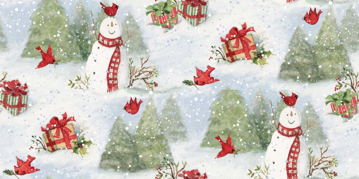 Snowy Cardinals Quilting Fabric by Springs Creative