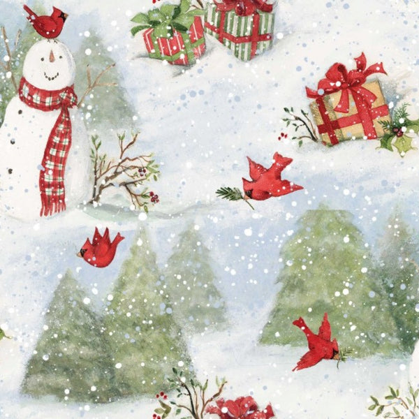 Snowy Cardinals Quilting Fabric by Springs Creative