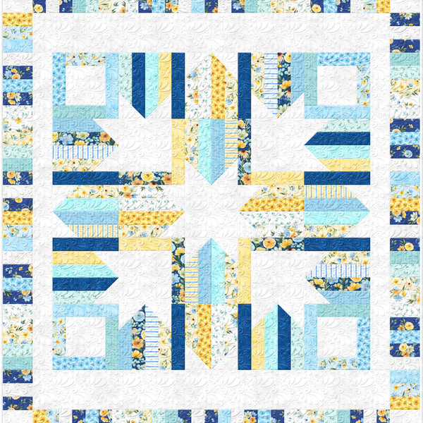 Gentle Meadow Starburst Throw Quilt Kit by Wilmington Prints