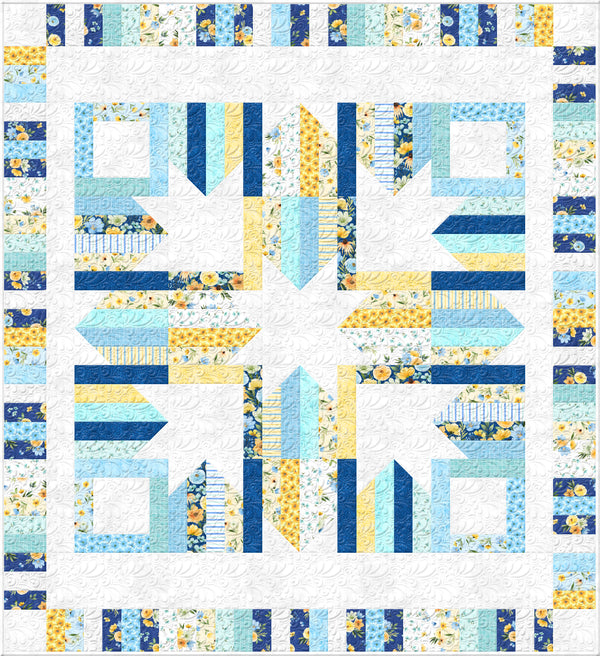Gentle Meadow Starburst Throw Quilt Kit by Wilmington Prints