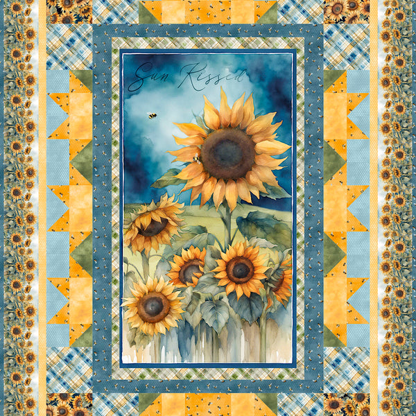 Sunkissed Throw Quilt Kit – Wilmington Prints | 53" x 71" Panel Quilt Kit