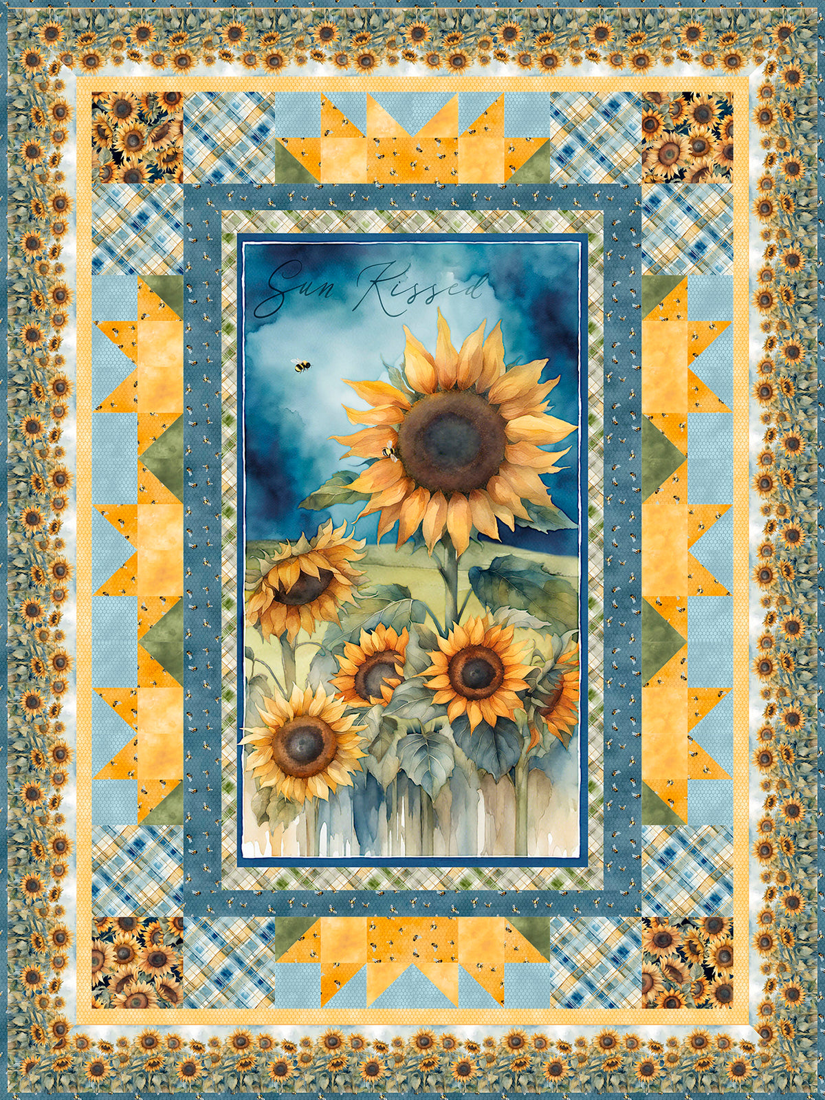 Sunkissed Throw Quilt Kit – Wilmington Prints | 53" x 71" Panel Quilt Kit