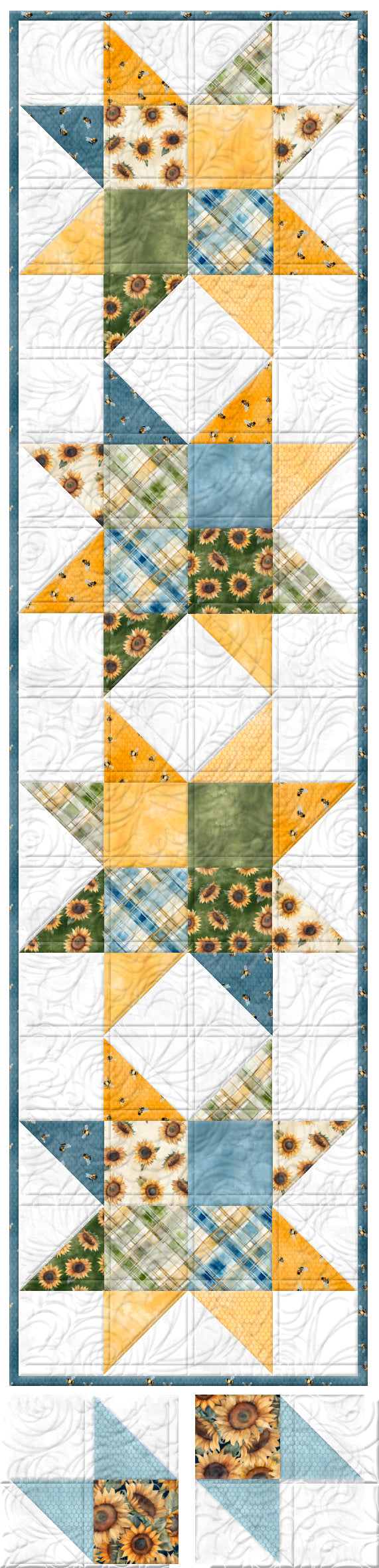 Sunkissed Table Runner & Potholder Kit – Zig Zag Stars | Wilmington Prints