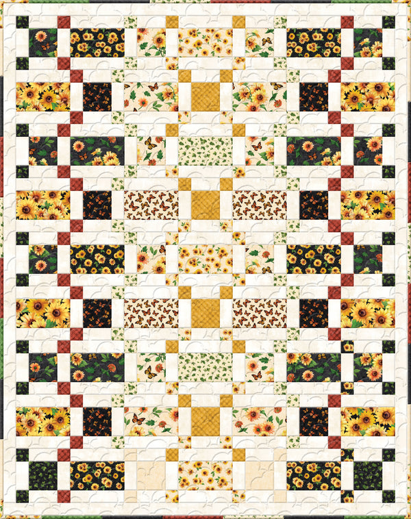 "Made the Grade" Quilt Kit - 63.5" x 80.5" – featuring "Sunshine Whispers" by Wilmington Prints