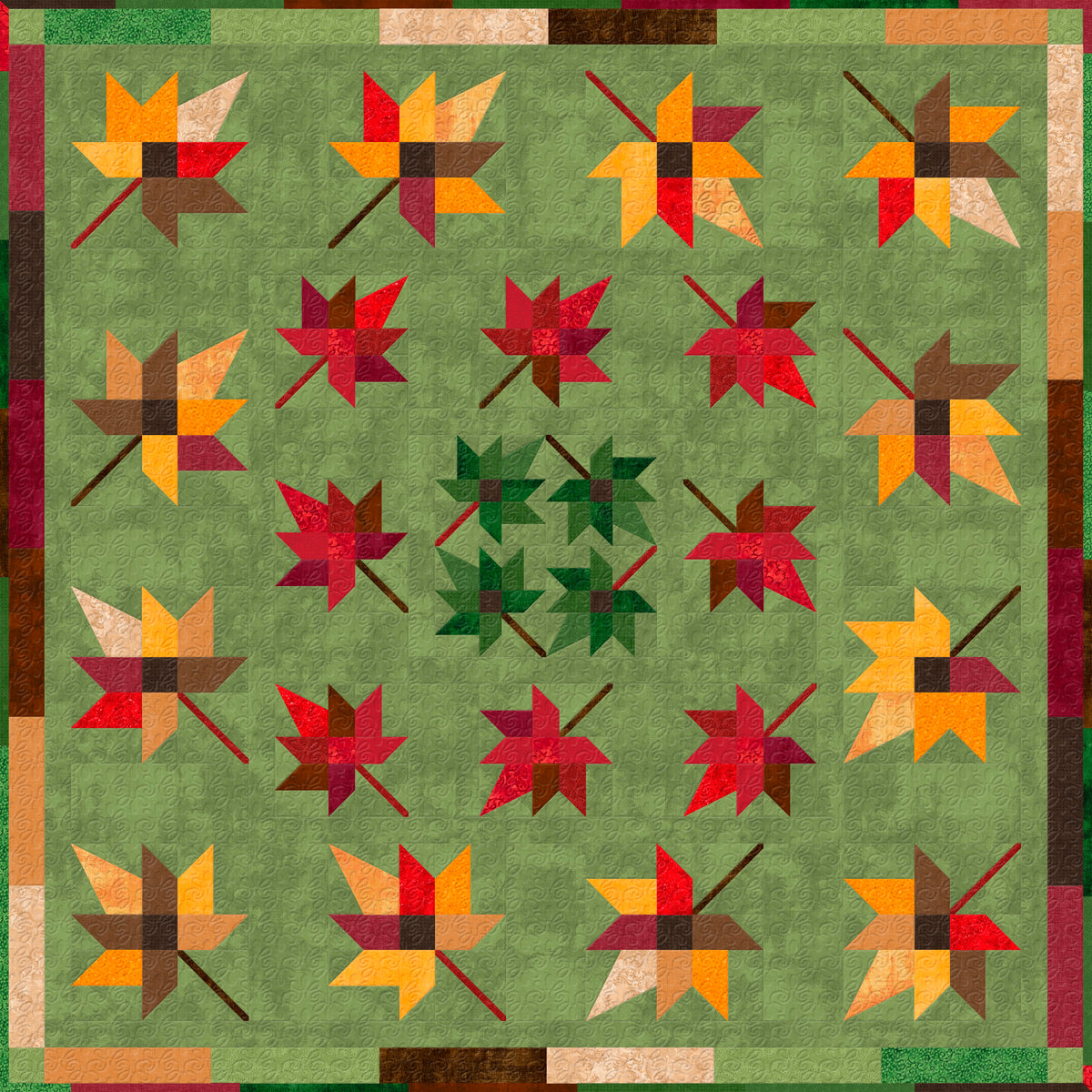 Swirling Leaves Fall -Table Topper Quilt Kit | Wilmington Prints