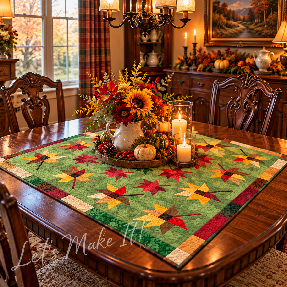 Swirling Leaves Fall -Table Topper Quilt Kit | Wilmington Prints