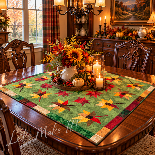 Swirling Leaves Fall -Table Topper Quilt Kit | Wilmington Prints