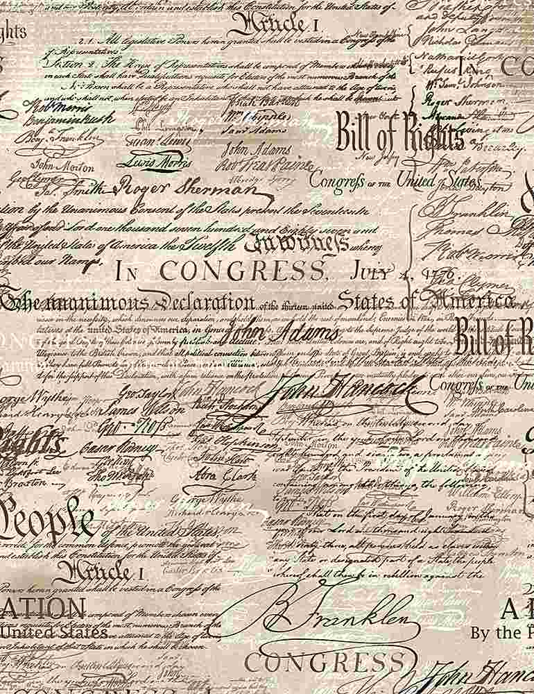 Antique Bill of Rights Quilting Fabric – Timeless Treasures Patriotic Print