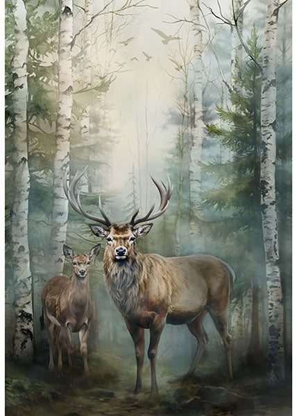 Forest-"Deer" Panel – by Hoffman Fabrics fabric panel