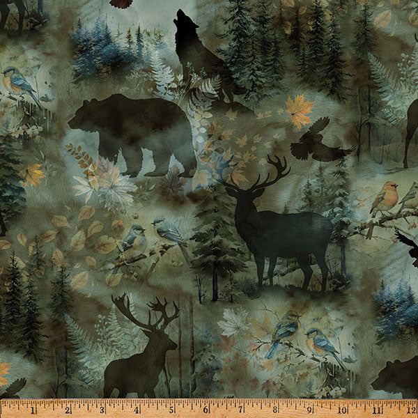 Stag and Stone "Verde" - Fabric by the 1/4 yard