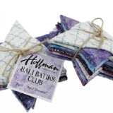 Hoffman Bali Batik Club April Showers fat quarter bundle in blue-violet tones