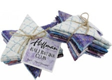 Hoffman Bali Batik Club April Showers fat quarter bundle in blue-violet tones