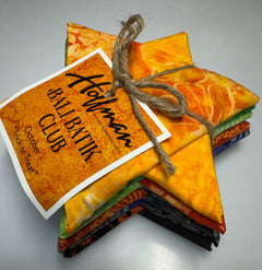 Hoffman Bali Batik Club October 2026 Trick or Treat fat quarter bundle angled view