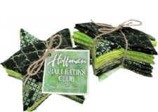 Hoffman Bali Batik Club Good Luck fat quarter bundle in green tones