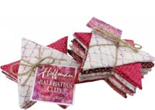 Hoffman Bali Batik Club XOXO fat quarter bundle in pink and red tones